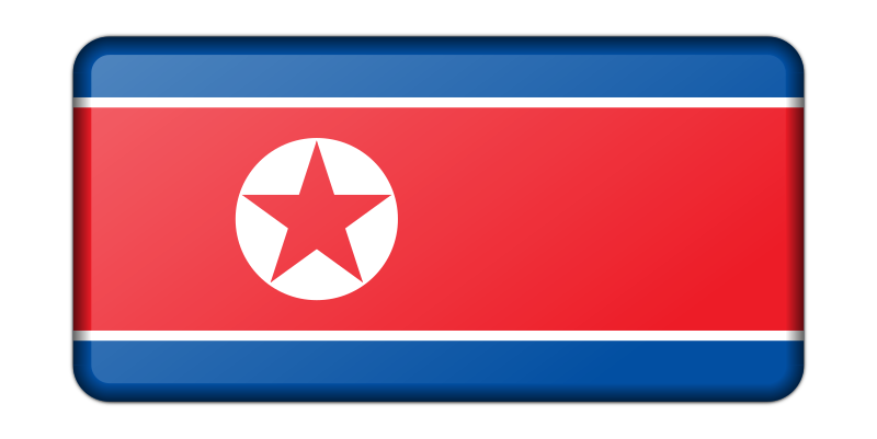 North Korea flag (bevelled)