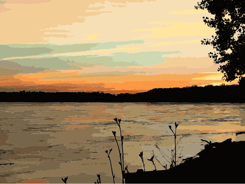 Missouri river sunset