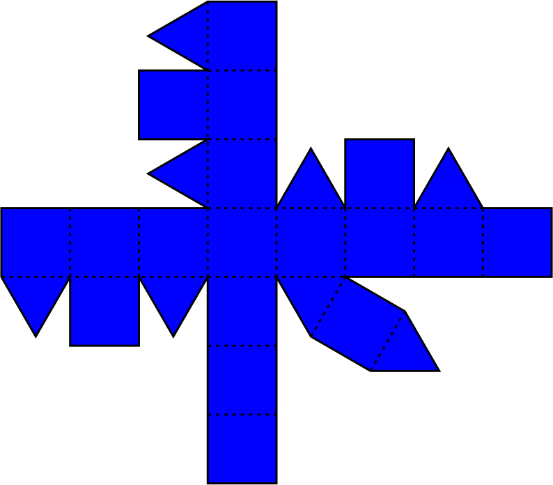 Blue Rhombicuboctahedron Net