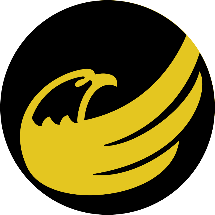  logo-circle: libertarian eagle remix - black on yellow