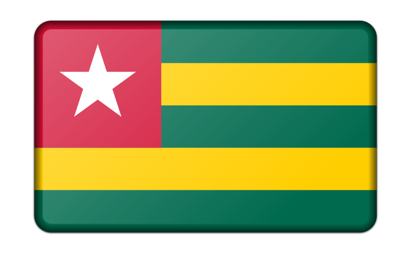 Flag of Togo (bevelled)