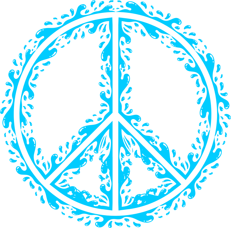 Aqua Peace Sign