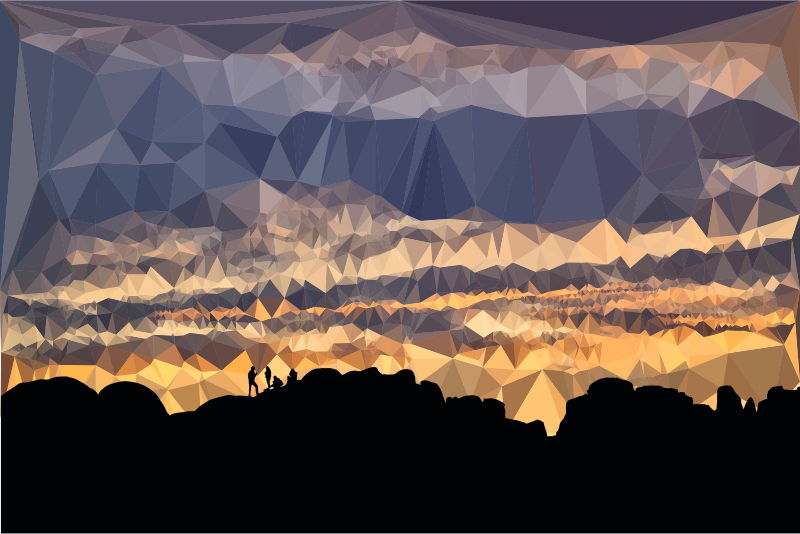 Low Poly Lonesome Four Sunset