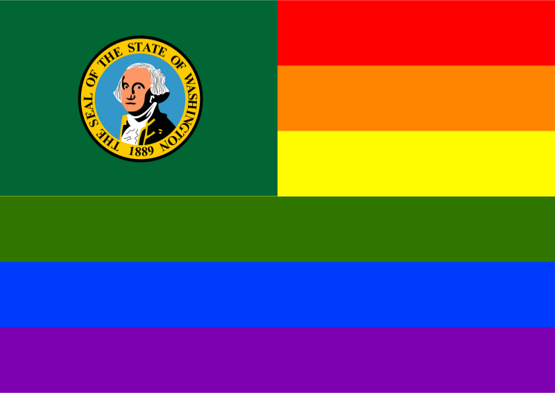 Rainbow Flag Washington 1
