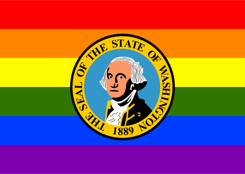 Rainbow Flag Washington 2