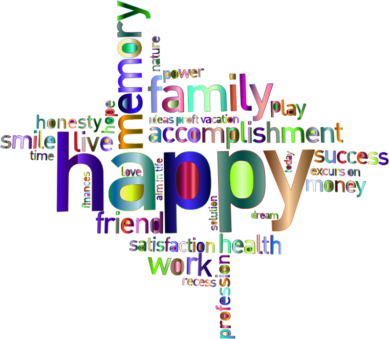 Prismatic Happy Family Word Cloud 4 No Background