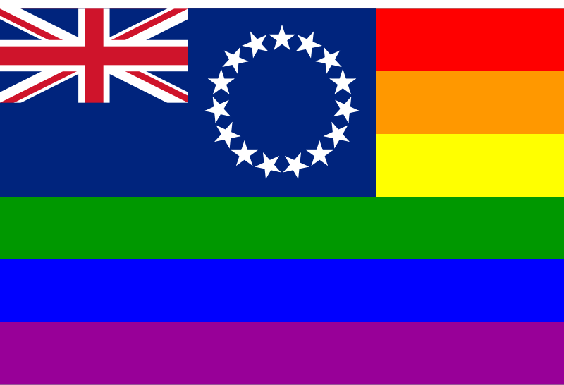 The Cook Islands Rainbow Flag