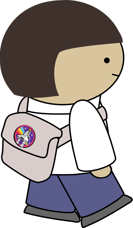 Walking character with backpack
