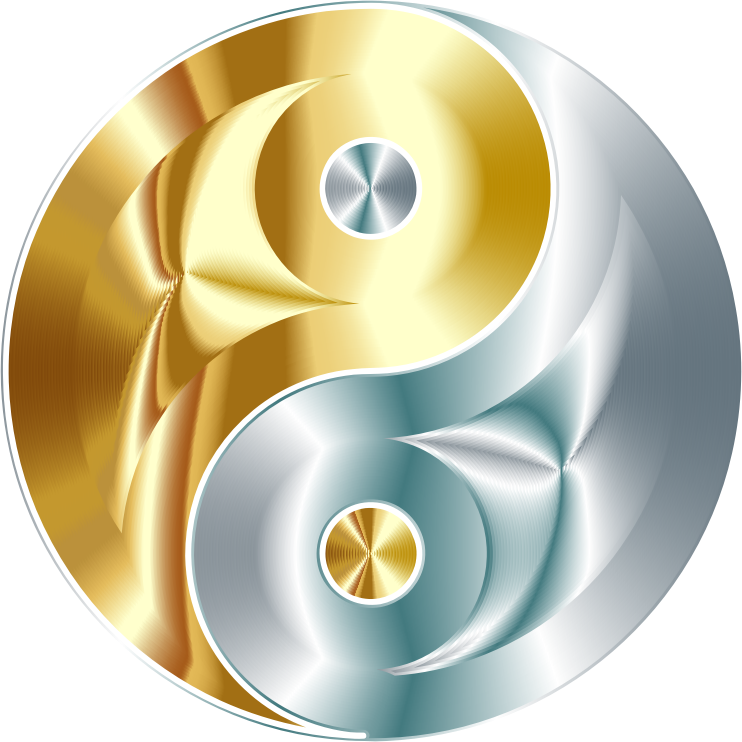 Gold And Silver Yin Yang No Background