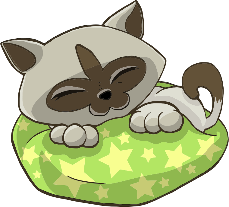 Kitten Sleeping On Starry Pillow