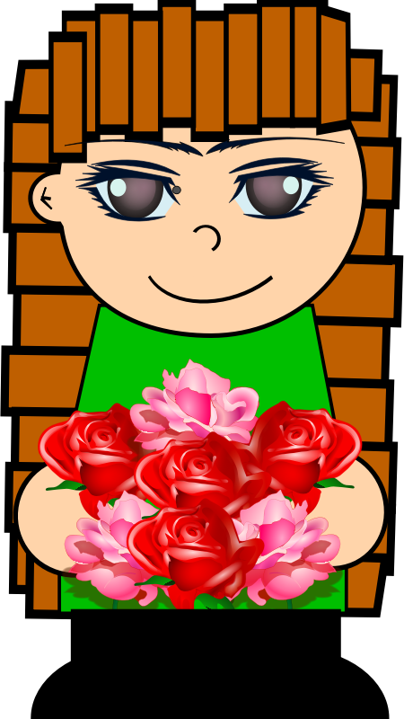 Cartoon flower girl