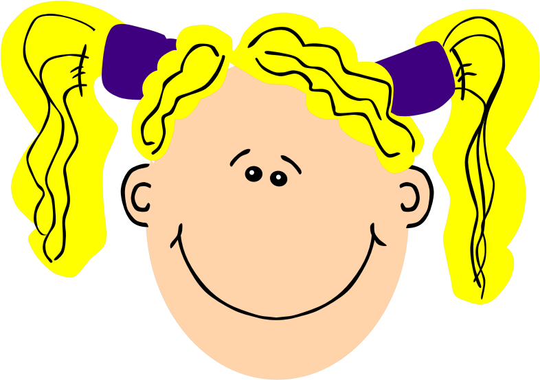 blond girl with pigtails