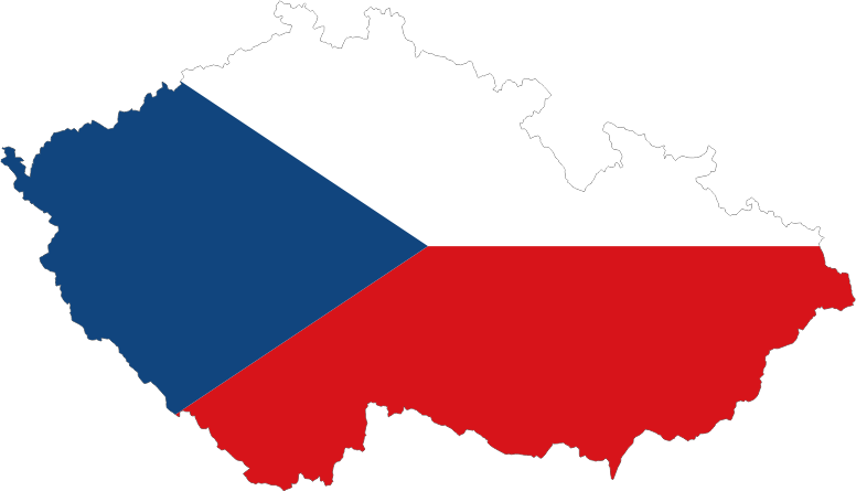 Czech Republic Map Flag With Stroke