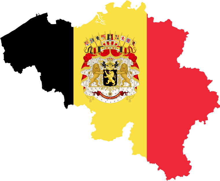 Belgium Map Flag With Coat Of Arms