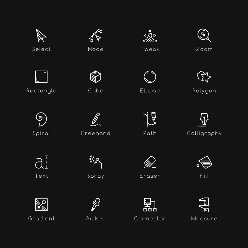 Inkscape tools icon set