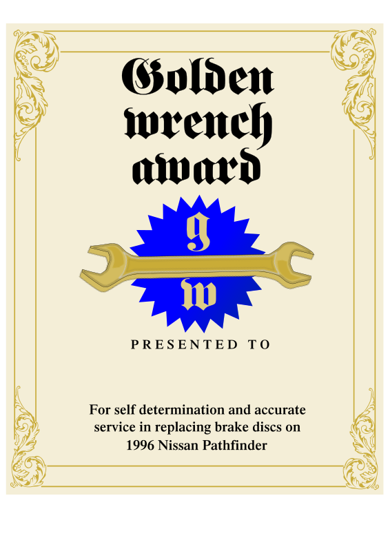 Golden Wrench Award