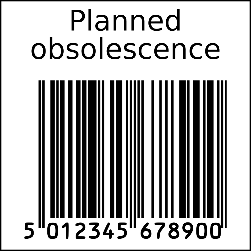 Planned obsolescence barcode in squarre