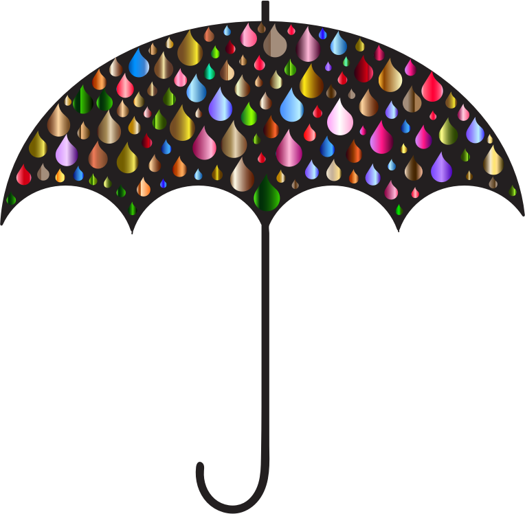 Prismatic Rain Drops Umbrella Silhouette 4