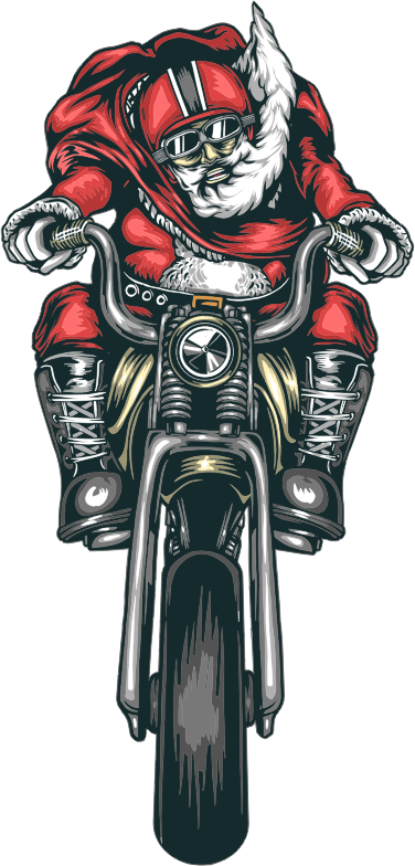 Motorcycle Santa Straightened