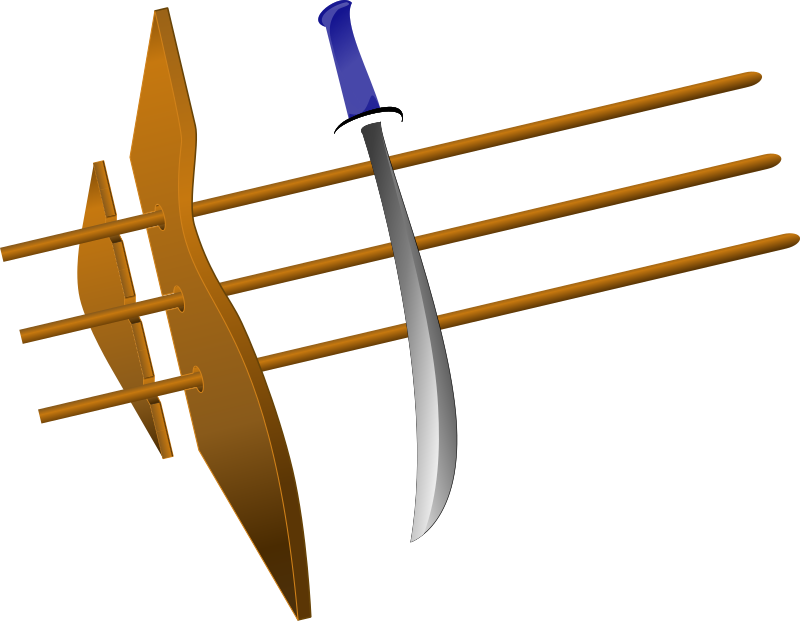 sword with blue hilt