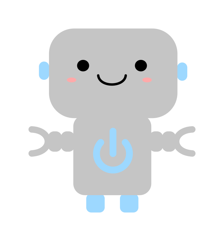 Kawaii Robot with Power Symbol