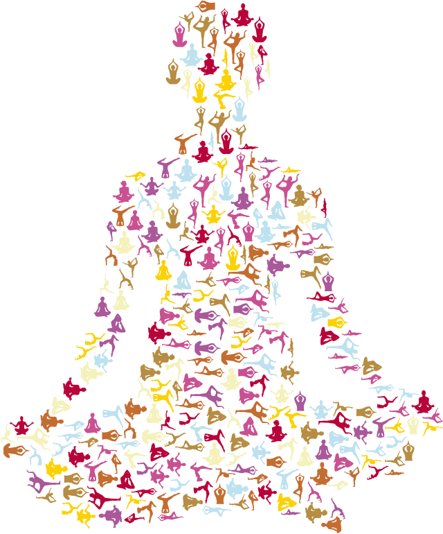 Female Yoga Pose Silhouette Fractal No Background