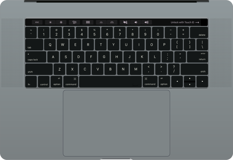 15" MacBook Pro keyboard with Touch Bar