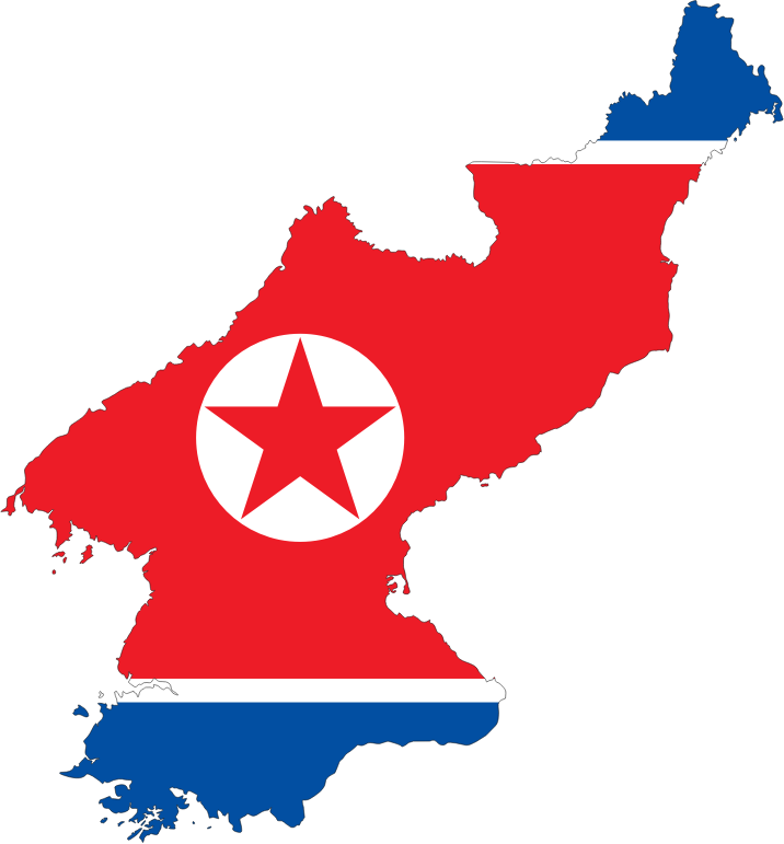 North Korea Map Flag With Stroke