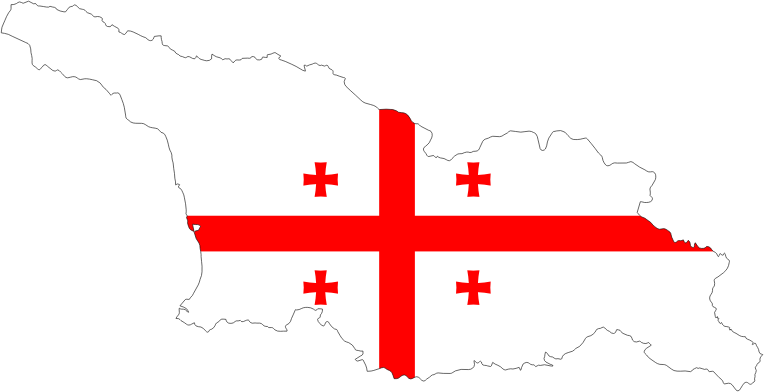 Georgia Map Flag With Stroke