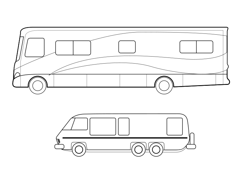 Coloring page of motorhomes