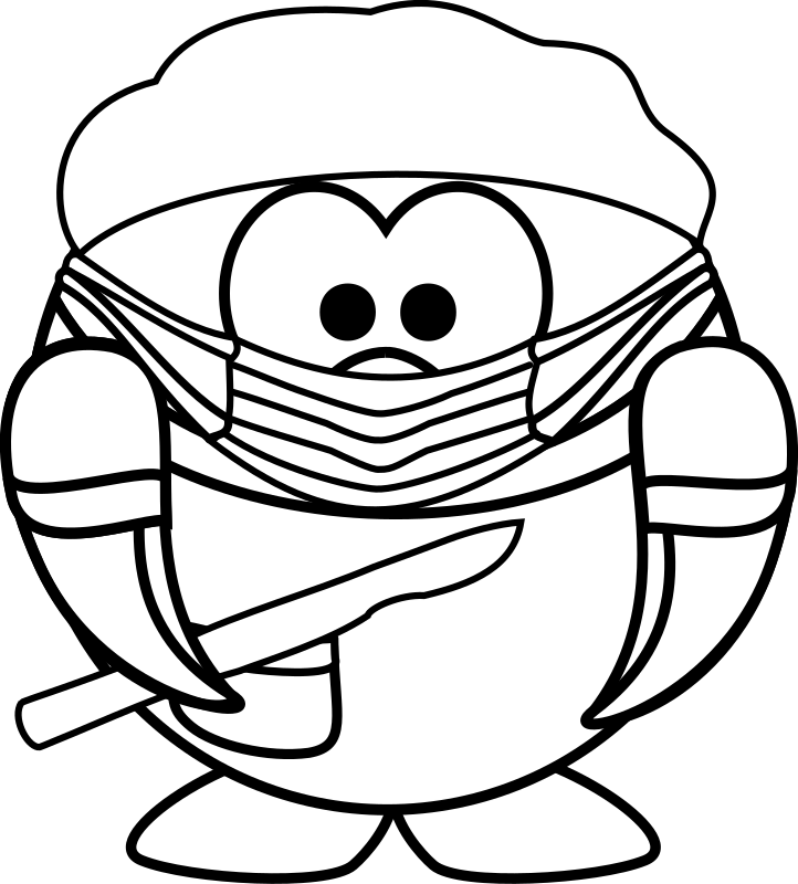 Coloring page of surgeon penguin