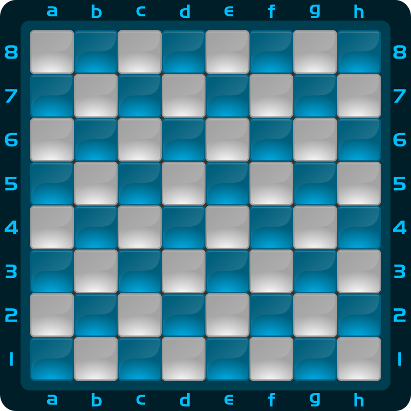 Chessboard Glossy Squares - Light Blue