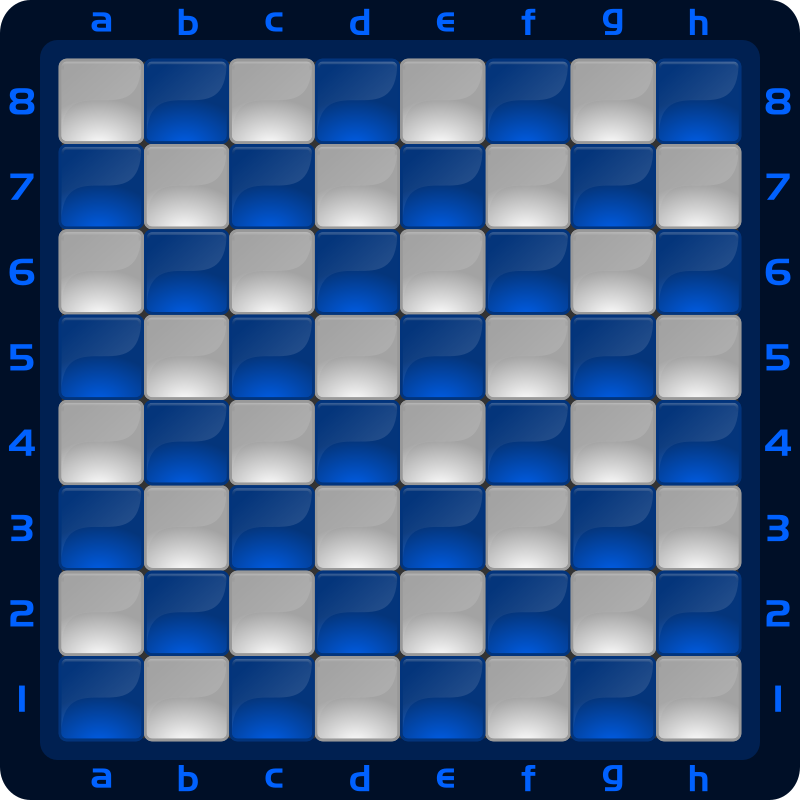 Chessboard Glossy Squares - Blue