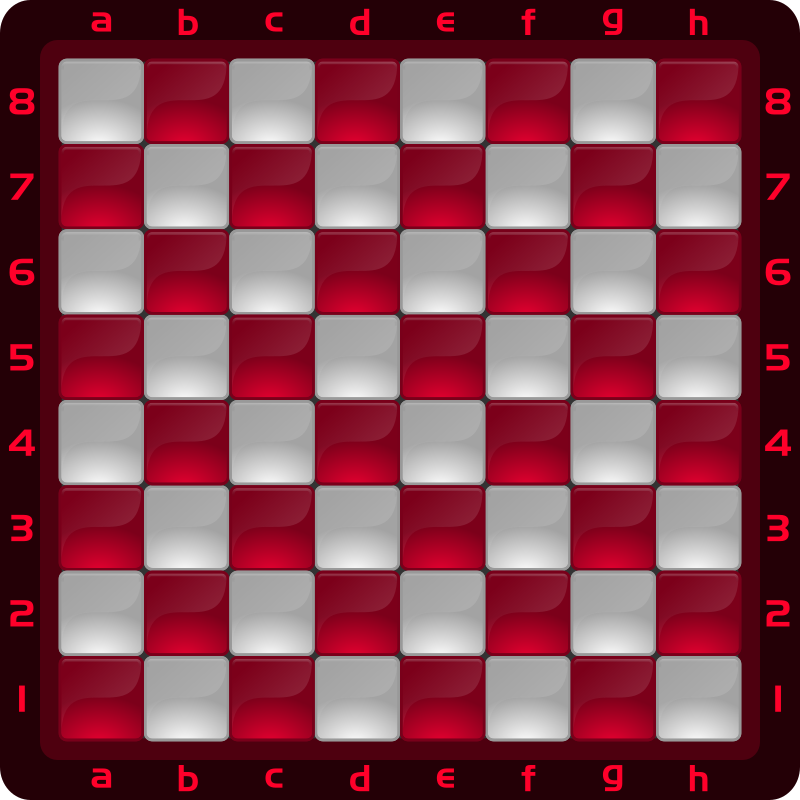 Chessboard Glossy Squares - Red