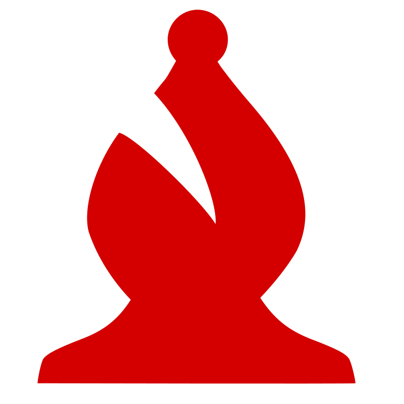 Chess Piece Silhouette - Red Bishop / Alfil Rojo