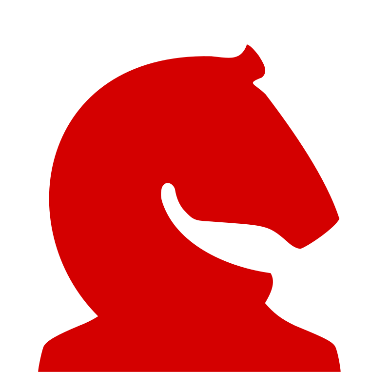 Chess Piece Silhouette - Red Knight / Caballo Rojo