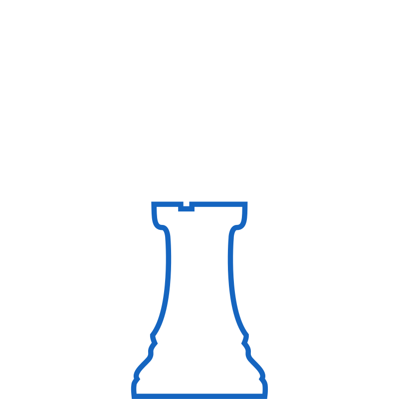 White Silhouette Staunton Chess Piece – Rook / Torre