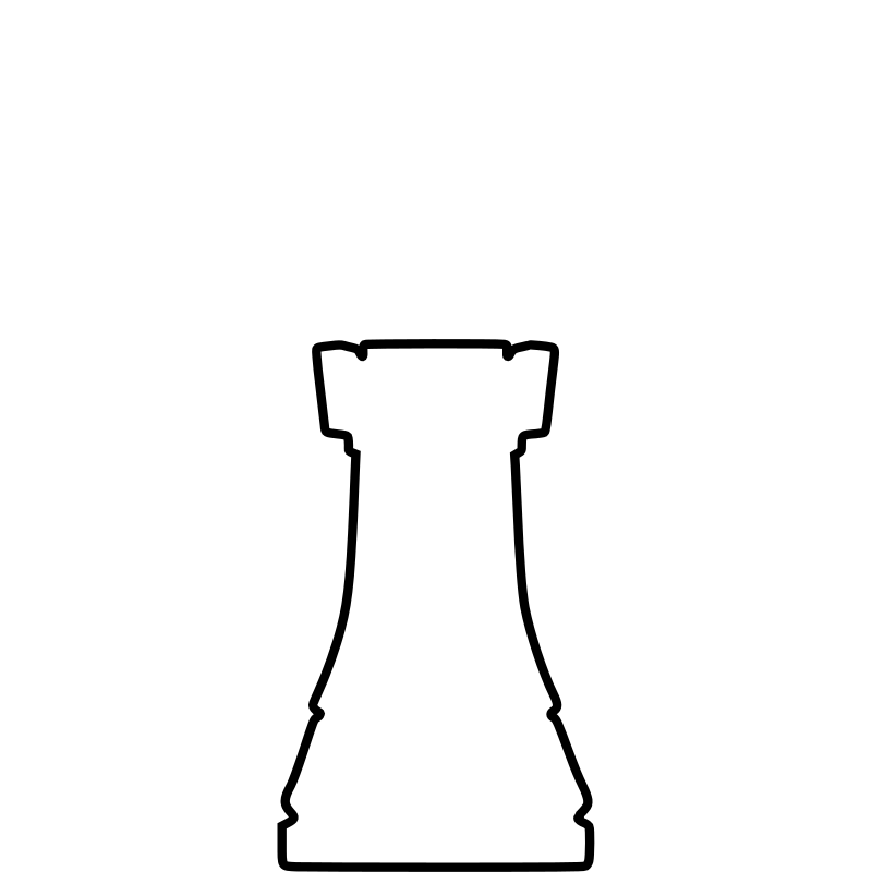 White Silhouette Chess Piece REMIX – Rook / Torre
