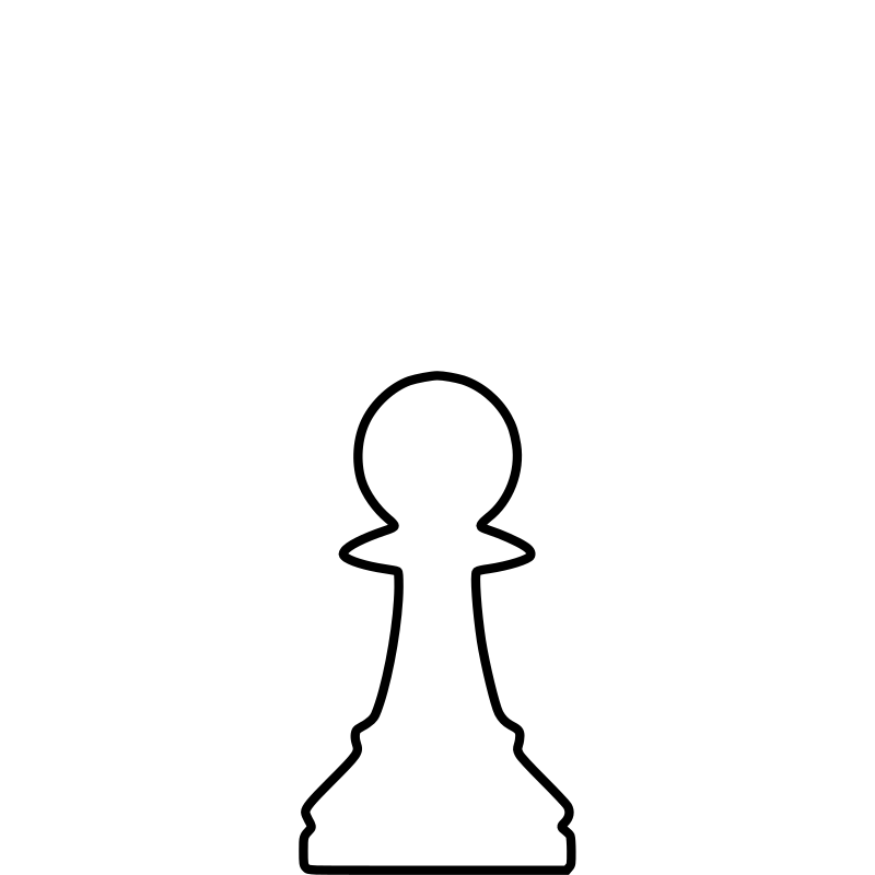 White Silhouette Chess Piece REMIX – Pawn / Peón