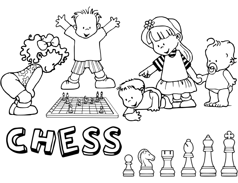Chess coloring book / Dibujo Ajedrez para colorear -16-