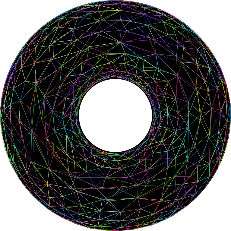 3D Torus Wireframe Prismatic With Background