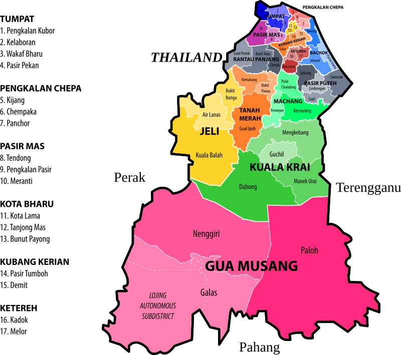 Kelantan new electoral map (March 2017)