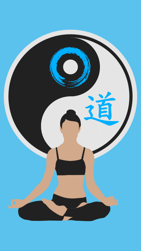 Woman Yoga Yin-Yang Blue / Mujer Yin-Yang Azul