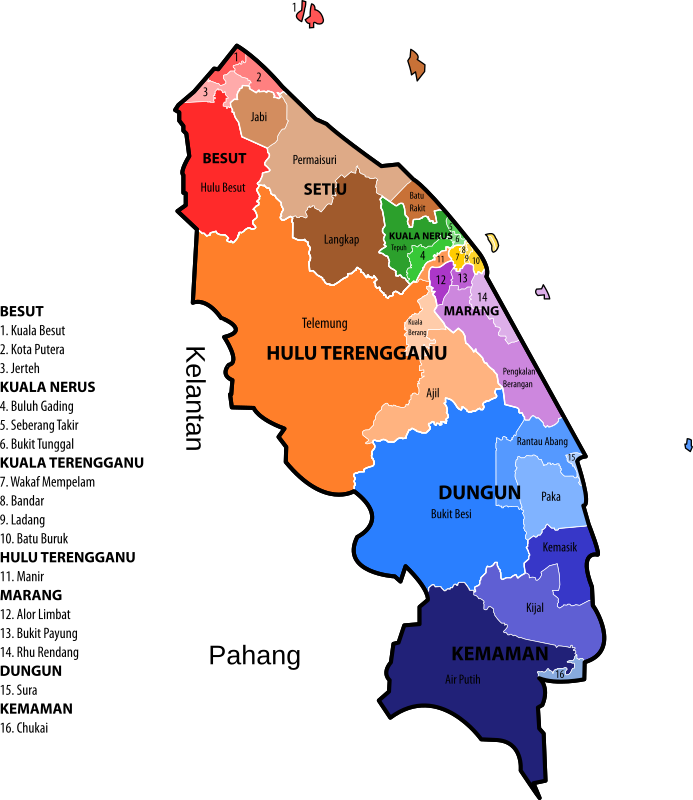 Terengganu new electoral map (March 2017)