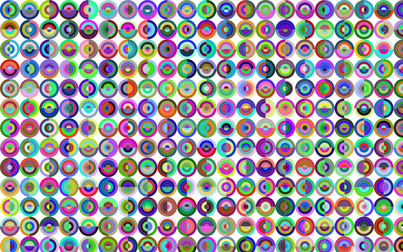Prismatic Concentric Checkered Circles Pattern