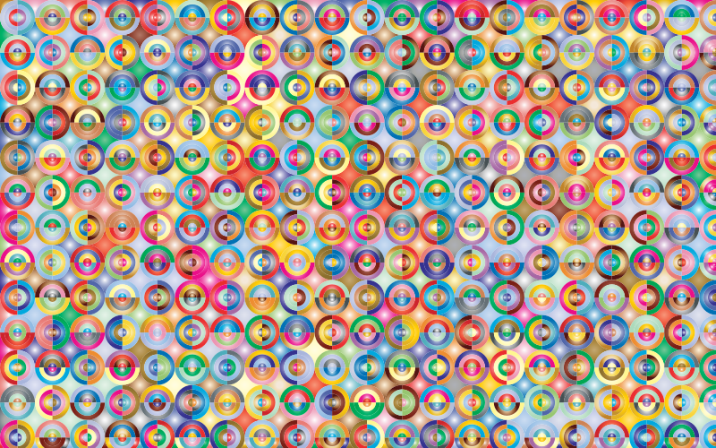 Prismatic Concentric Checkered Circles Pattern 2