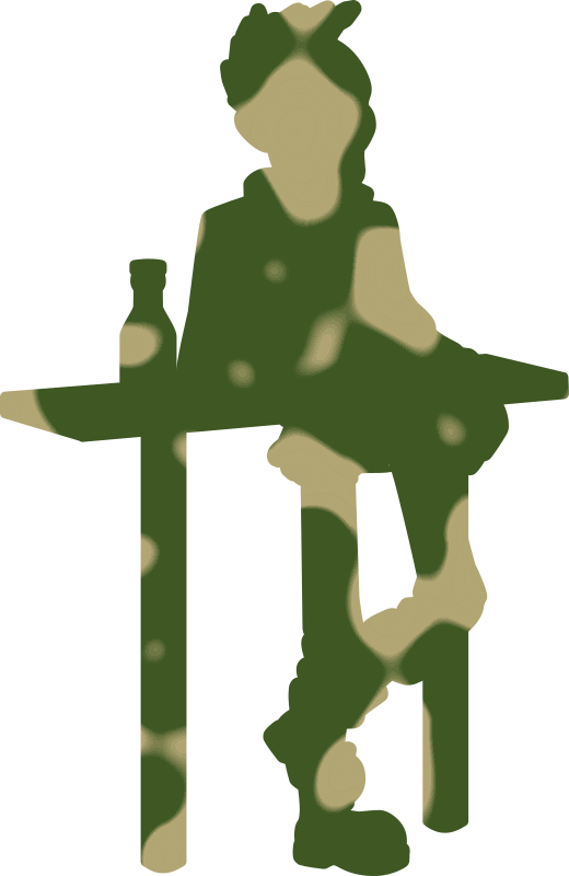 Punk khaki coloured silhouette