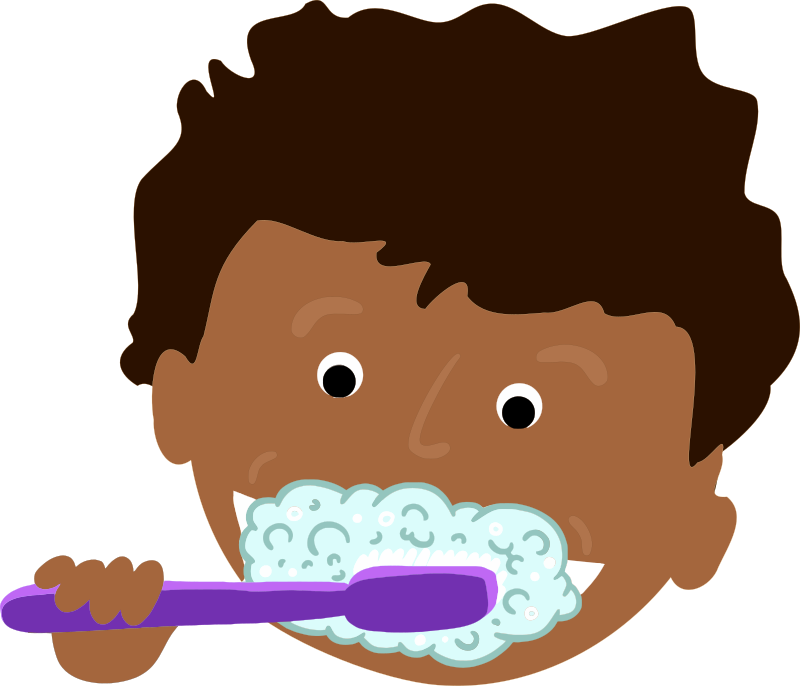 African Kid Brushing Teeth