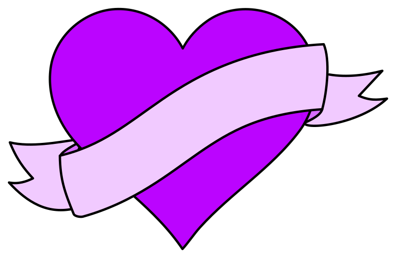 Heart with ribbon banner