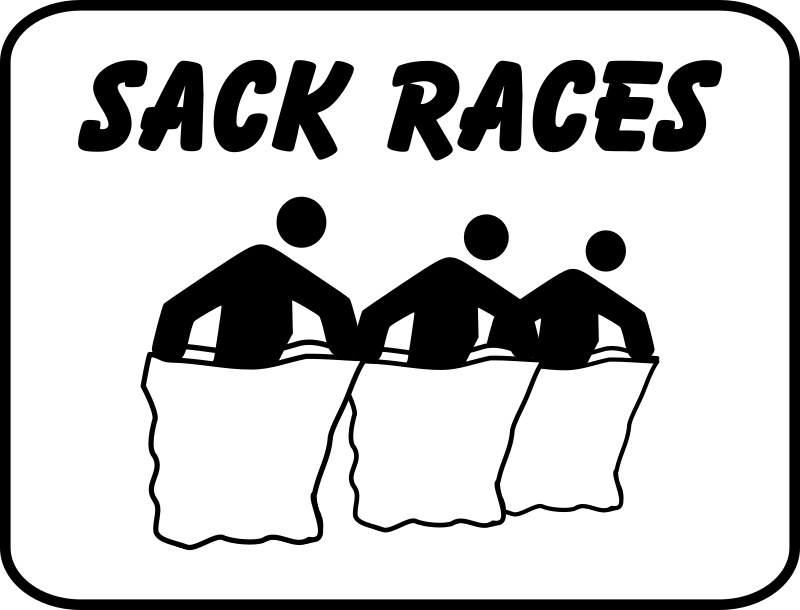sack races sign